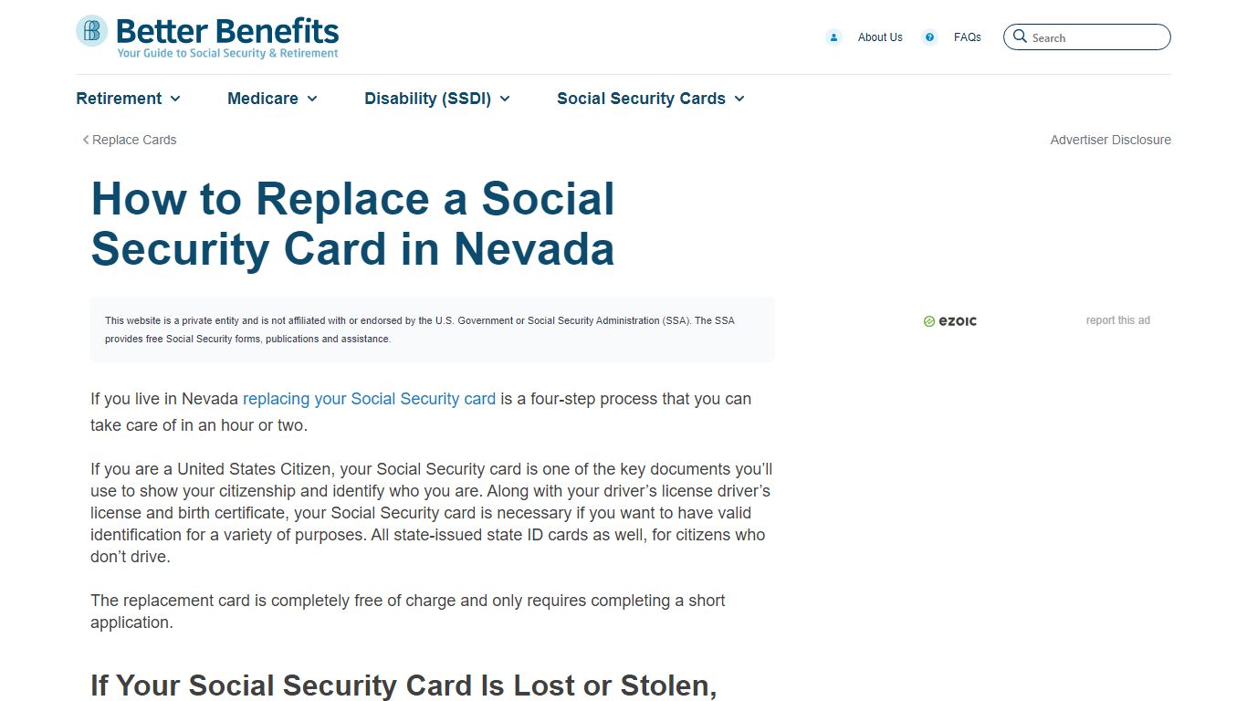 How to Replace a Social Security Card in Nevada